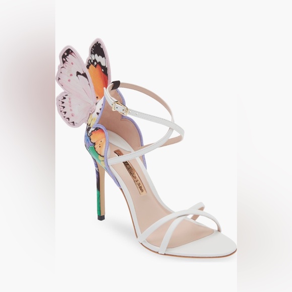 Stylish sandals, 3 3/4" heel. Adjustable ankle strap with buckle closure. - Picture 2 of 3